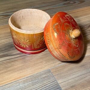 Vintage Mexican Hand Carved Trinket Box San Jose Del Cabo